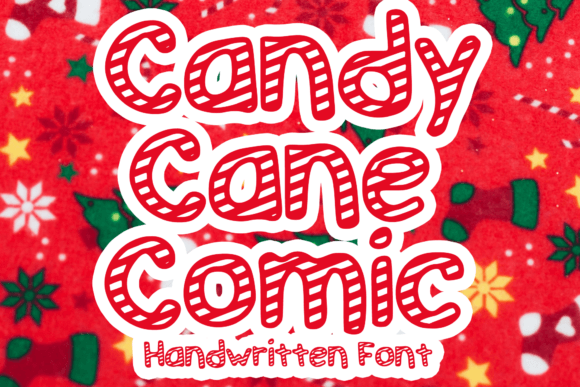 Candy Cane Comic Font for Festive Crafts