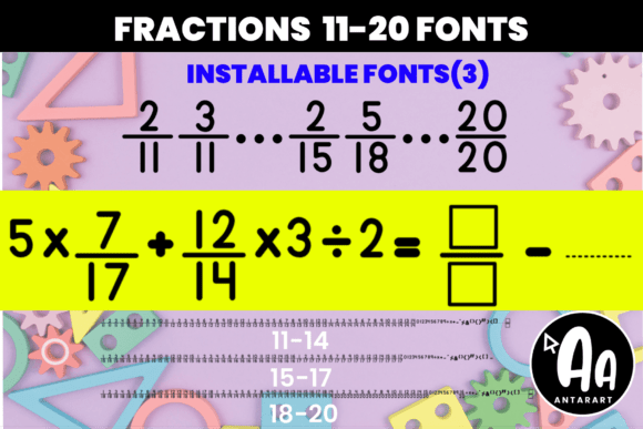 Fractions 11-20: A Decorative Font for Math Campaigns